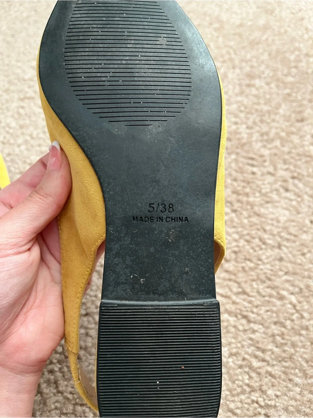 TOPSHOP Yellow Embellished Pointed Toe Slingback Flats